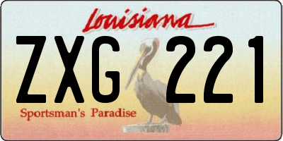 LA license plate ZXG221