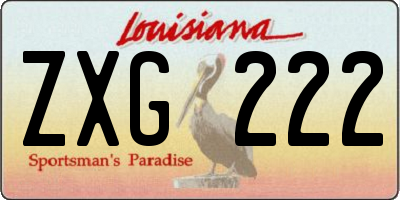 LA license plate ZXG222