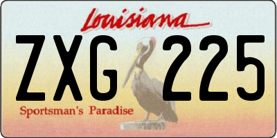 LA license plate ZXG225