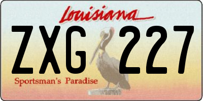 LA license plate ZXG227