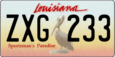 LA license plate ZXG233
