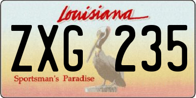 LA license plate ZXG235