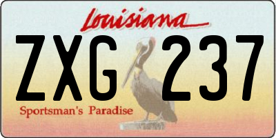 LA license plate ZXG237