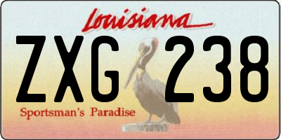 LA license plate ZXG238