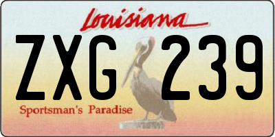LA license plate ZXG239
