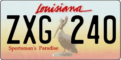 LA license plate ZXG240