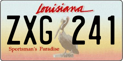 LA license plate ZXG241