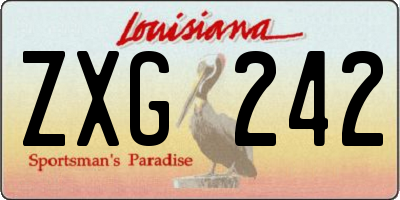 LA license plate ZXG242