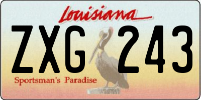 LA license plate ZXG243