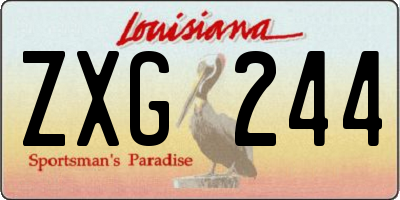 LA license plate ZXG244