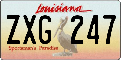 LA license plate ZXG247