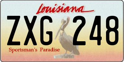 LA license plate ZXG248