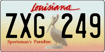 LA license plate ZXG249