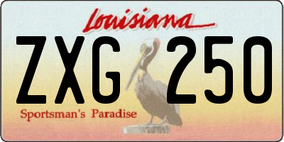 LA license plate ZXG250