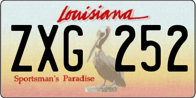 LA license plate ZXG252