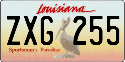 LA license plate ZXG255