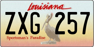 LA license plate ZXG257