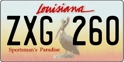 LA license plate ZXG260
