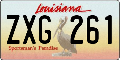 LA license plate ZXG261