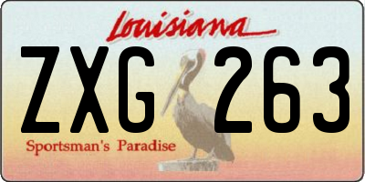 LA license plate ZXG263