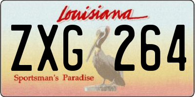 LA license plate ZXG264