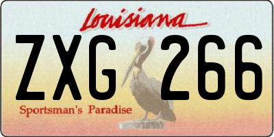 LA license plate ZXG266