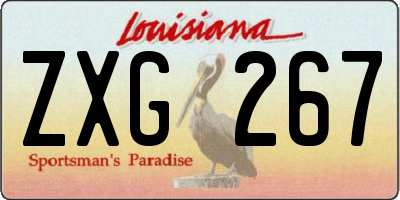 LA license plate ZXG267