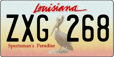 LA license plate ZXG268