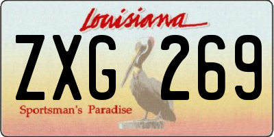 LA license plate ZXG269