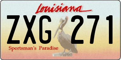 LA license plate ZXG271