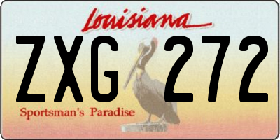 LA license plate ZXG272