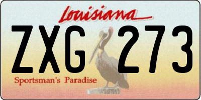 LA license plate ZXG273