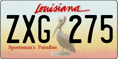 LA license plate ZXG275