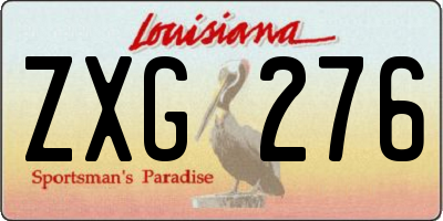 LA license plate ZXG276