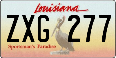 LA license plate ZXG277