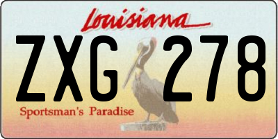 LA license plate ZXG278