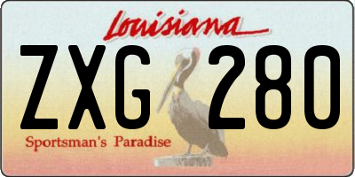 LA license plate ZXG280