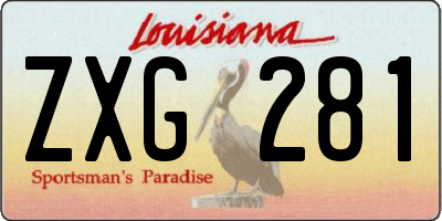 LA license plate ZXG281