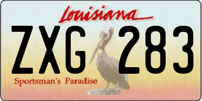 LA license plate ZXG283