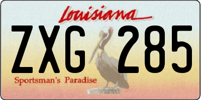 LA license plate ZXG285