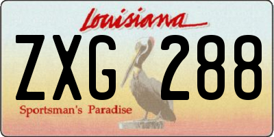 LA license plate ZXG288