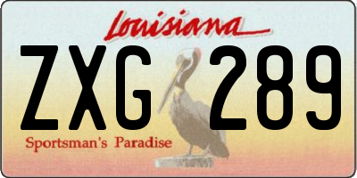 LA license plate ZXG289