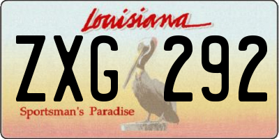 LA license plate ZXG292