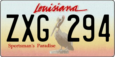 LA license plate ZXG294