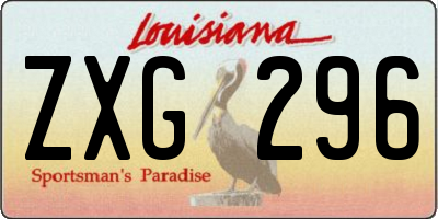 LA license plate ZXG296