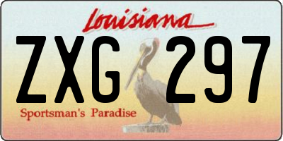 LA license plate ZXG297