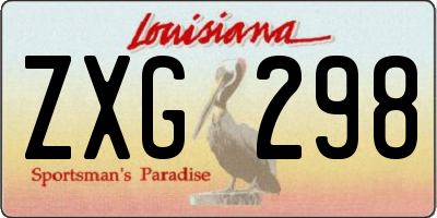 LA license plate ZXG298
