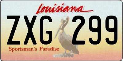 LA license plate ZXG299