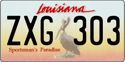 LA license plate ZXG303