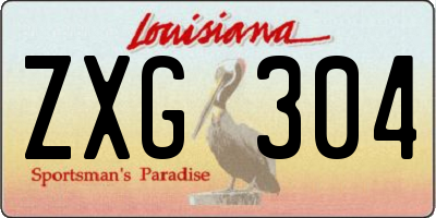 LA license plate ZXG304